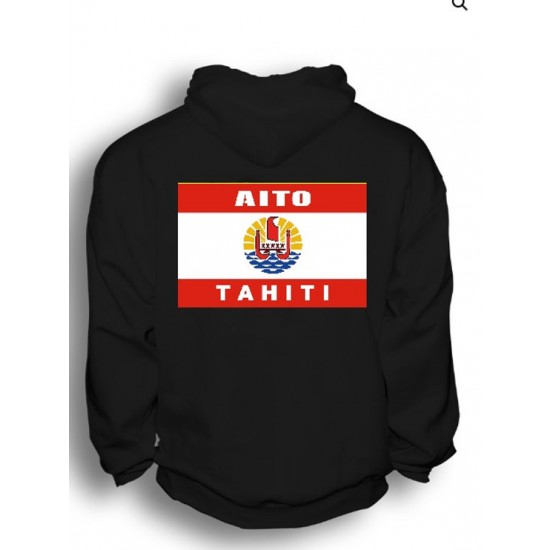 Sweat à capuche Aito Tahiti noir